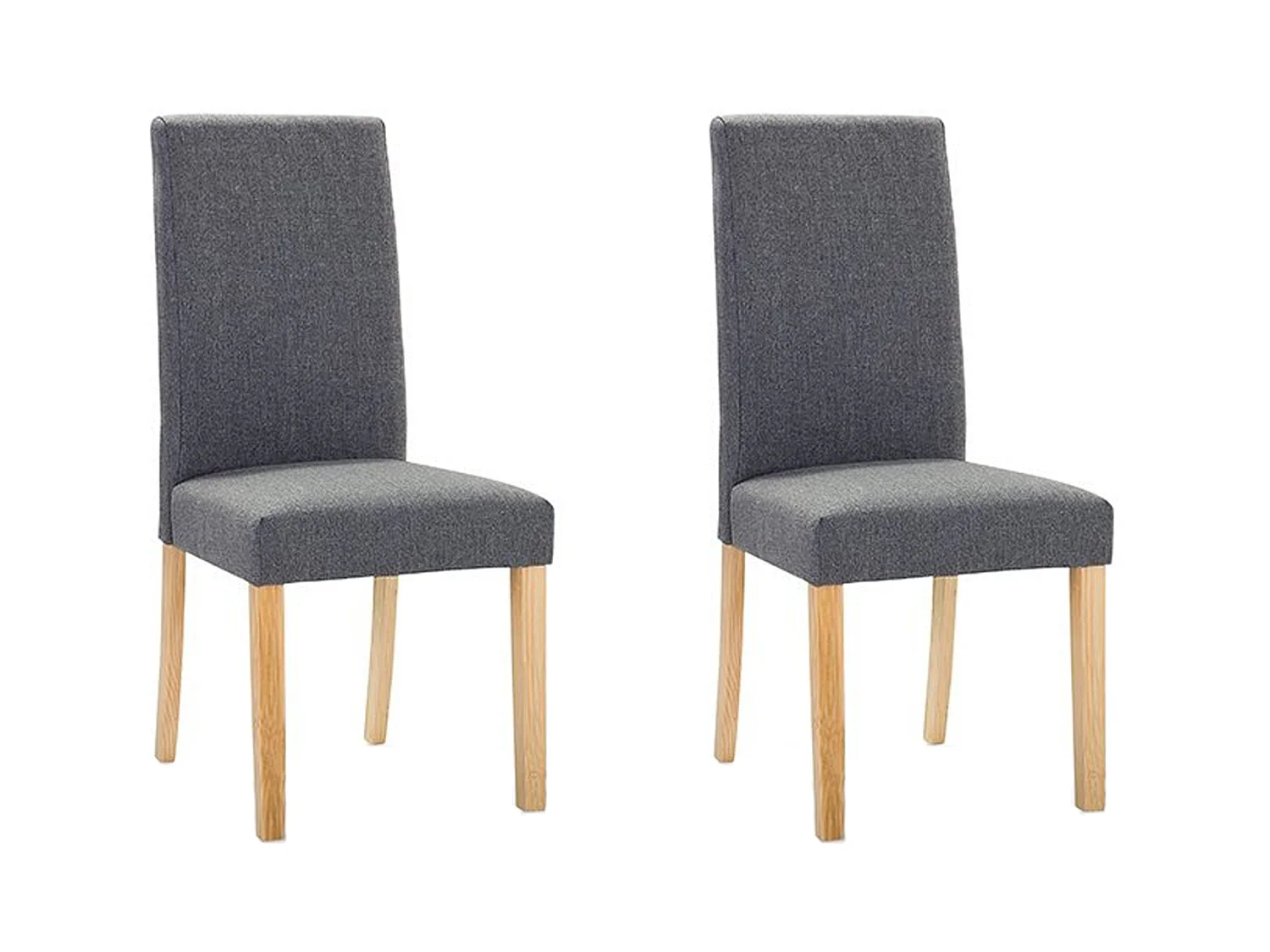 Lot de 2 chaises de salle à manger BROADWAY Tissu Gris foncé