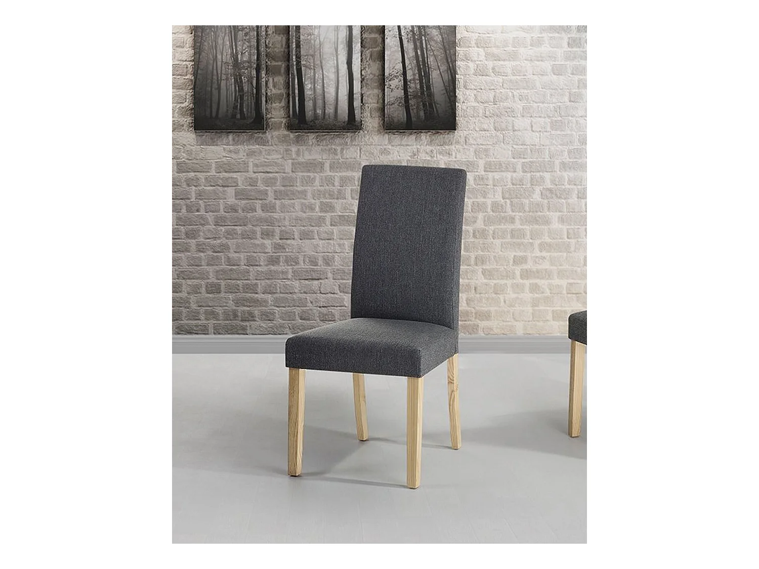 Lot de 2 chaises de salle à manger BROADWAY Tissu Gris foncé