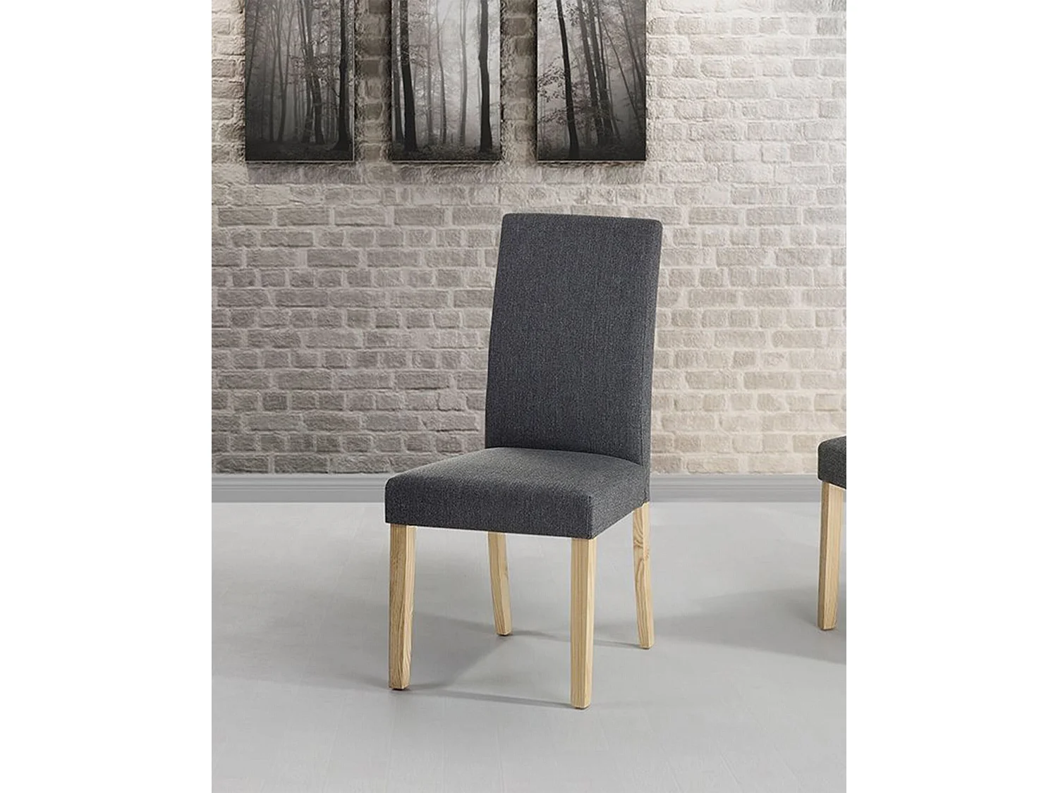 Lot de 2 chaises de salle à manger BROADWAY Tissu Gris foncé