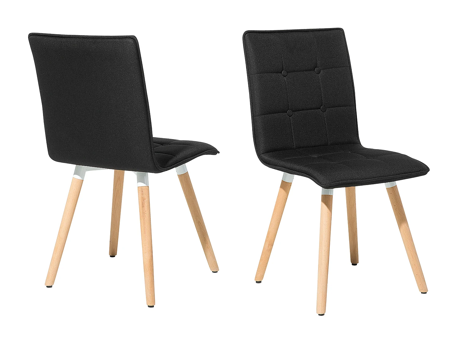 Eetkamerstoel BROOKLYN Set van 2 Stof Zwart