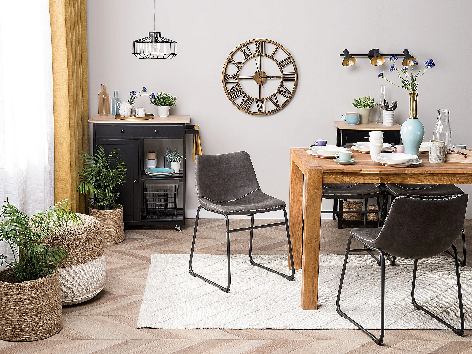 Set di 2 sedie da pranzo BATAVIA Grigio scuro