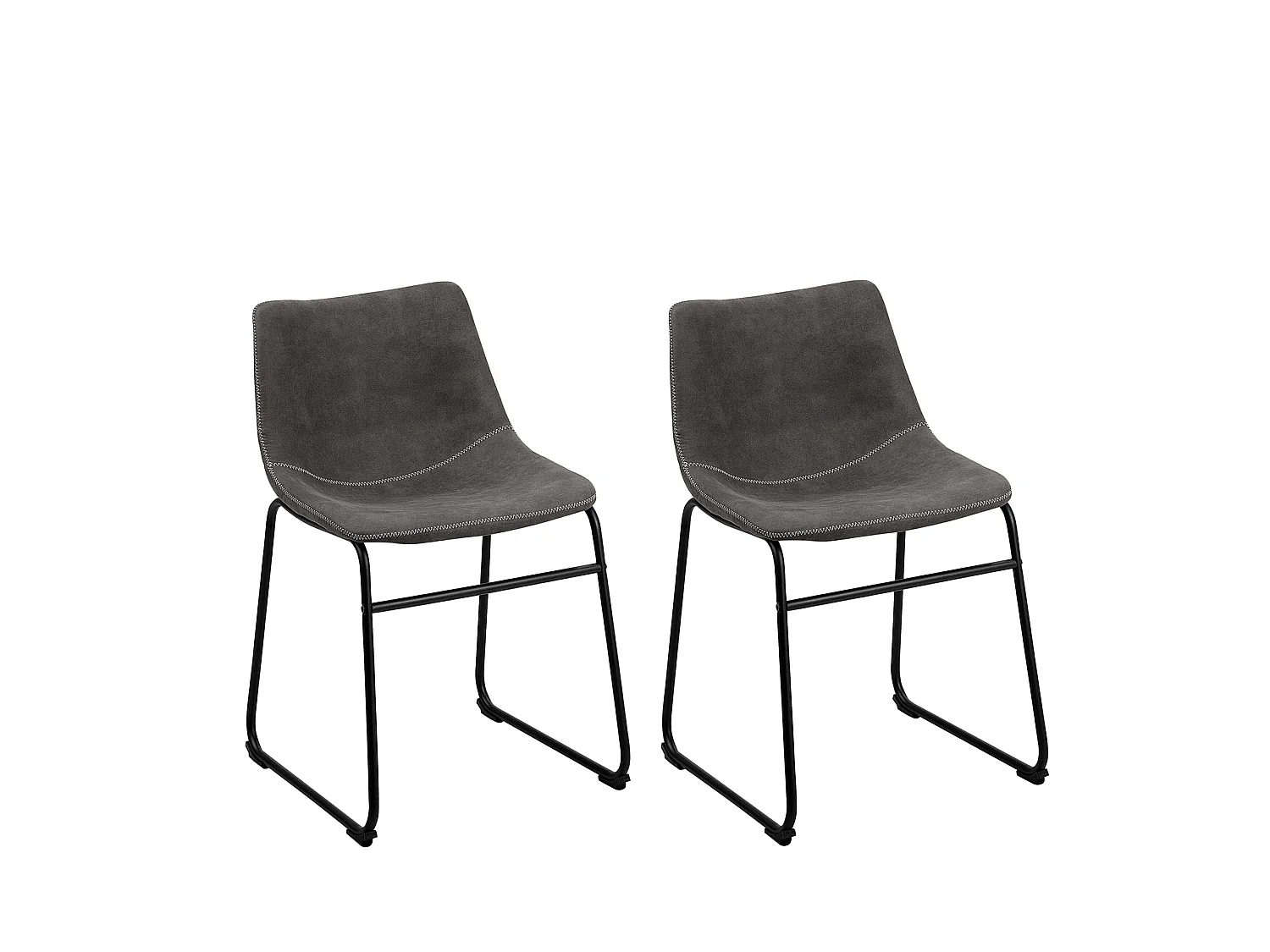 Lot de 2 chaises de salle à manger BATAVIA Gris foncé