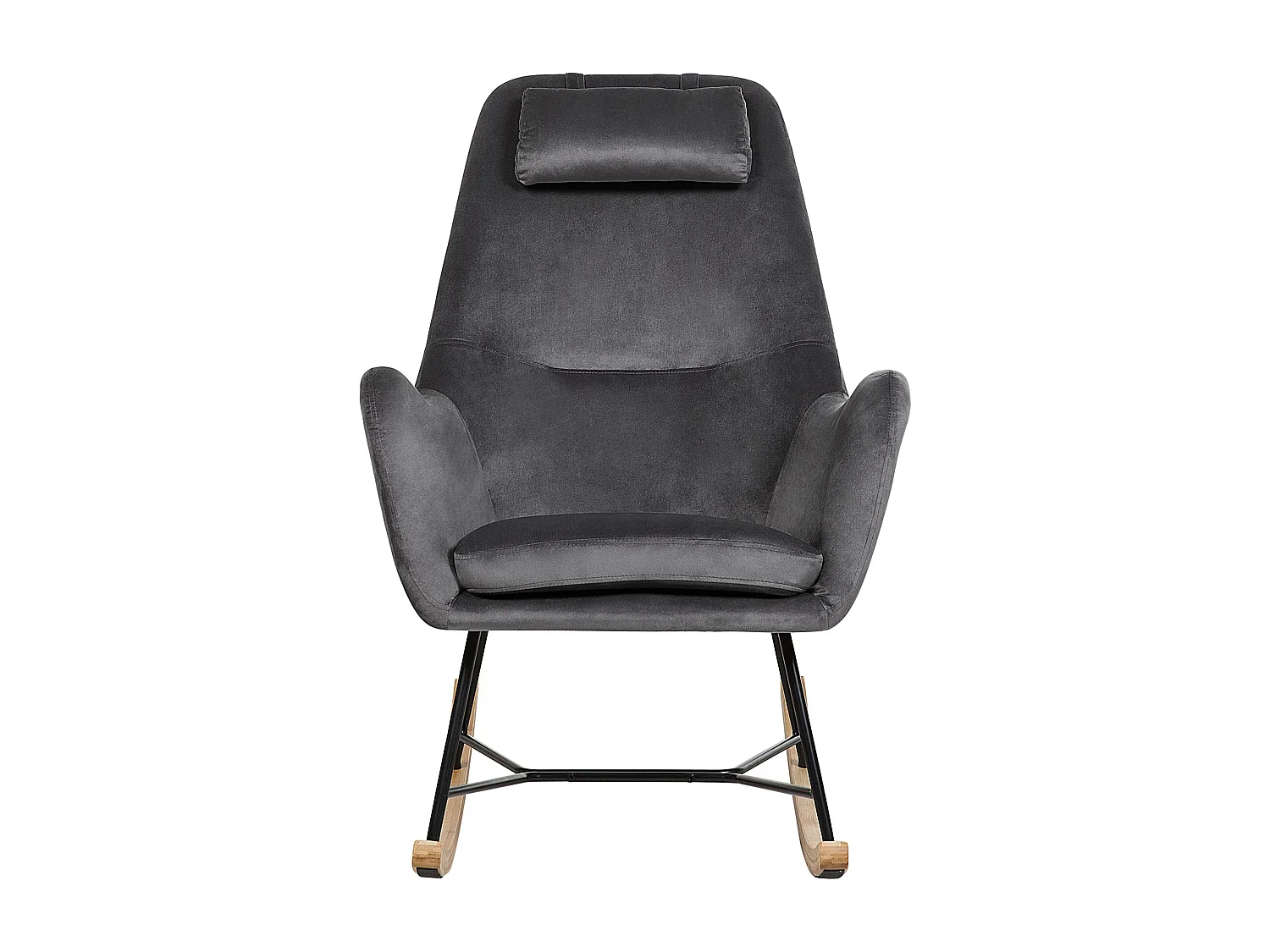 Fauteuil à bascule ARRIE Velours Gris foncé