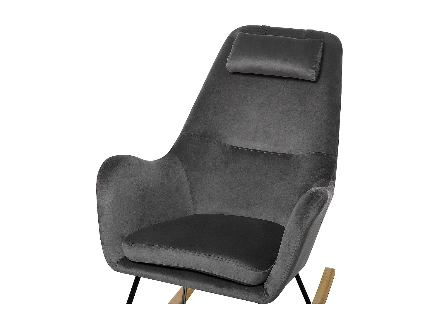 Fauteuil à bascule ARRIE Velours Gris foncé