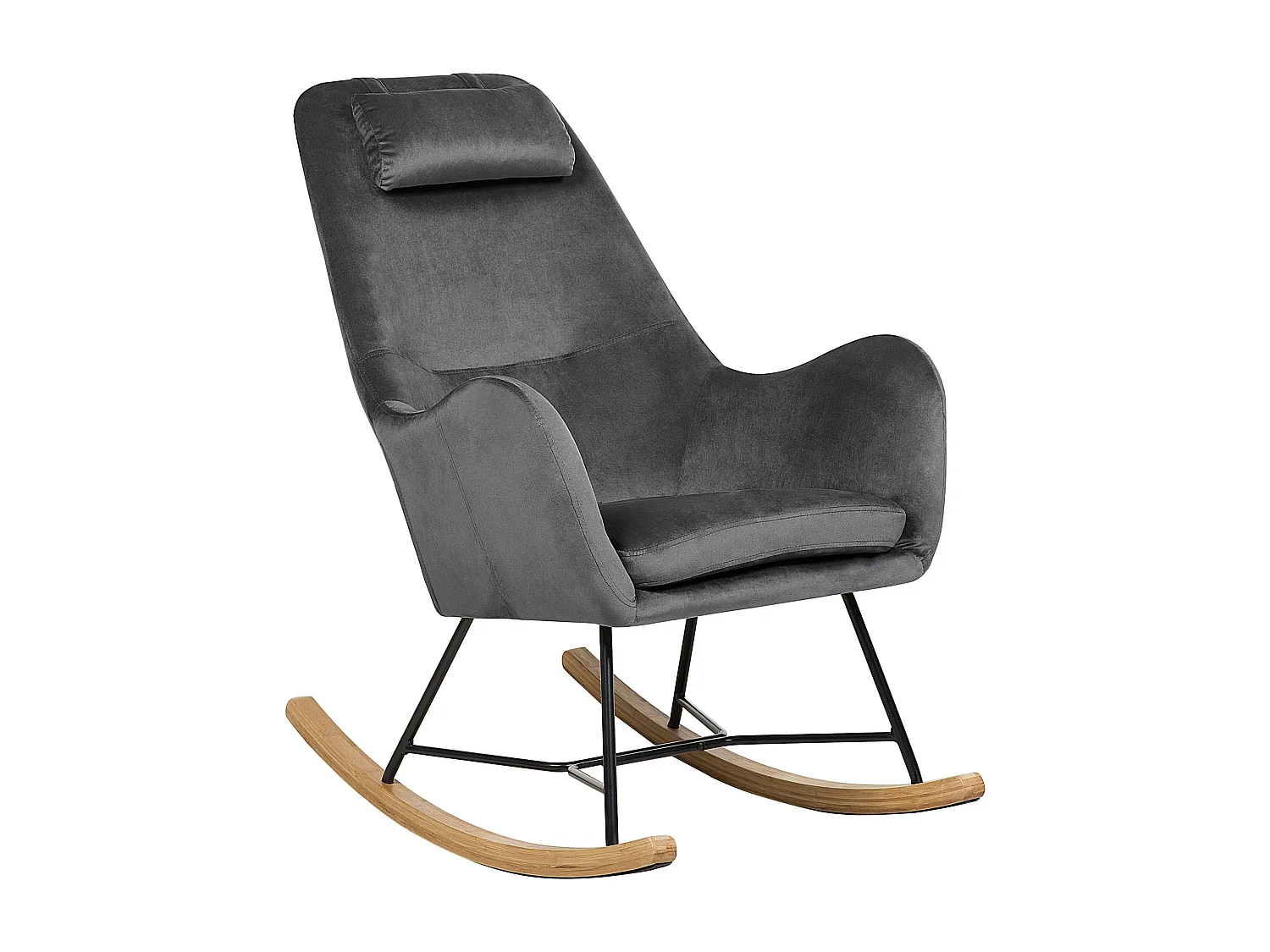 Silla mecedora ARRIE Terciopelo Gris oscuro