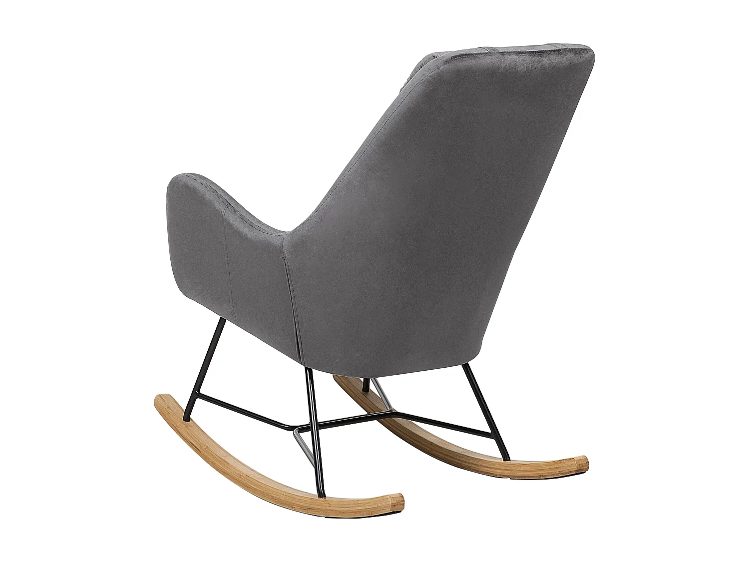 Silla mecedora ARRIE Terciopelo Gris oscuro