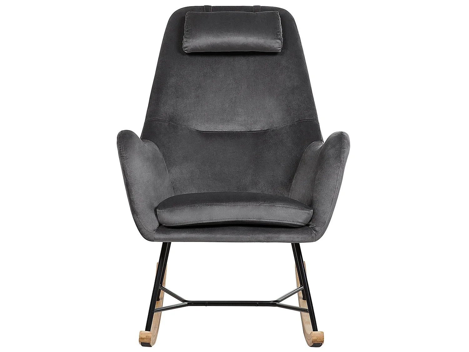 Fauteuil à bascule ARRIE Velours Gris foncé