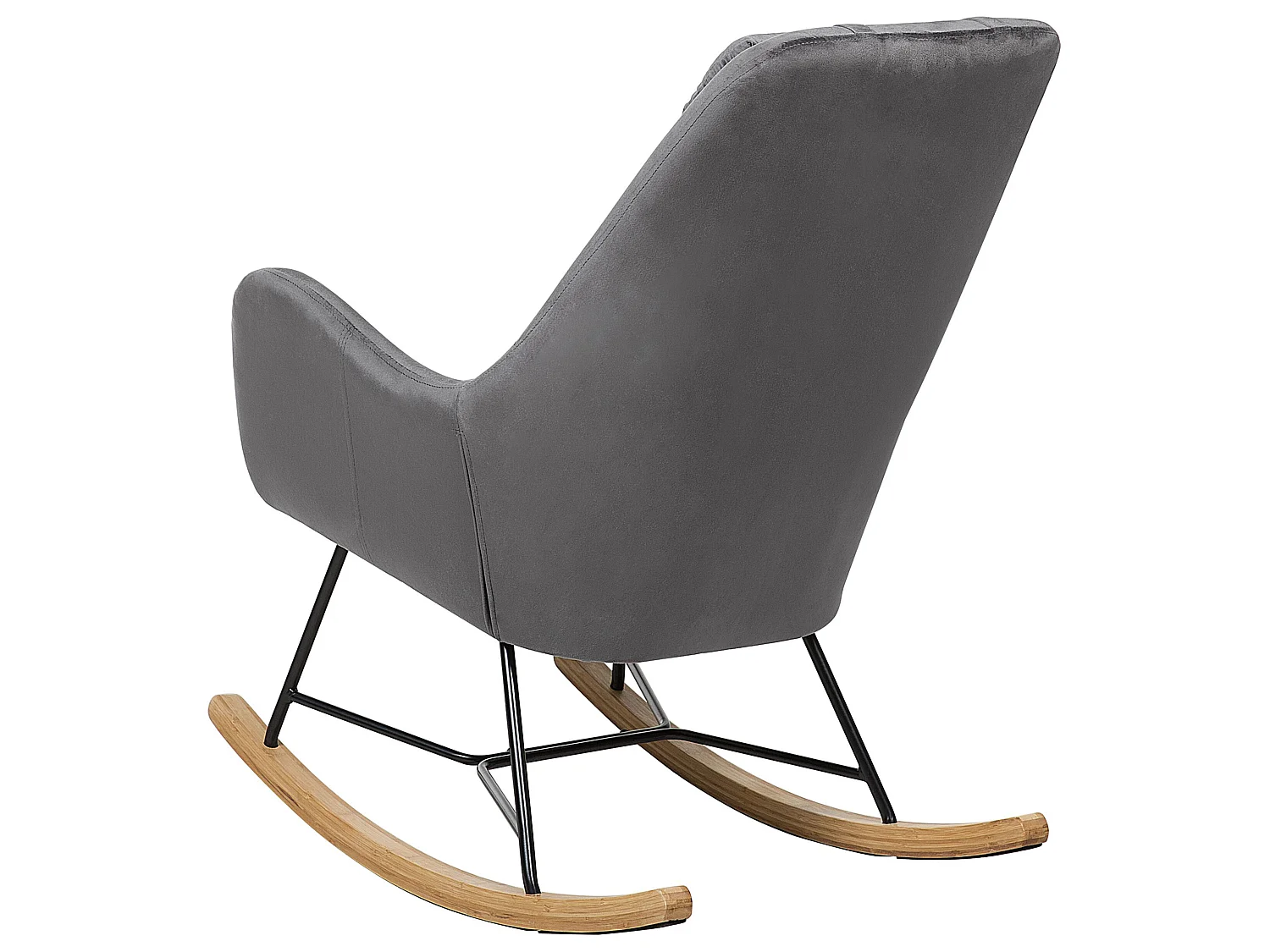 Fauteuil à bascule ARRIE Velours Gris foncé