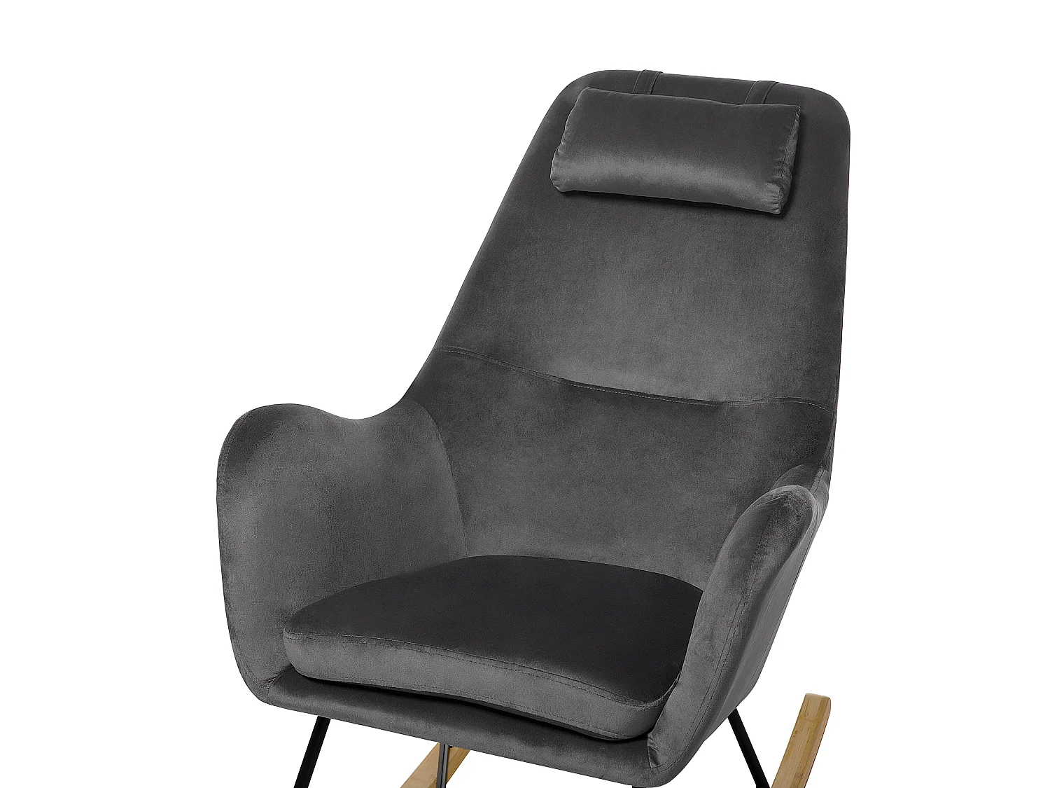 Fauteuil à bascule ARRIE Velours Gris foncé