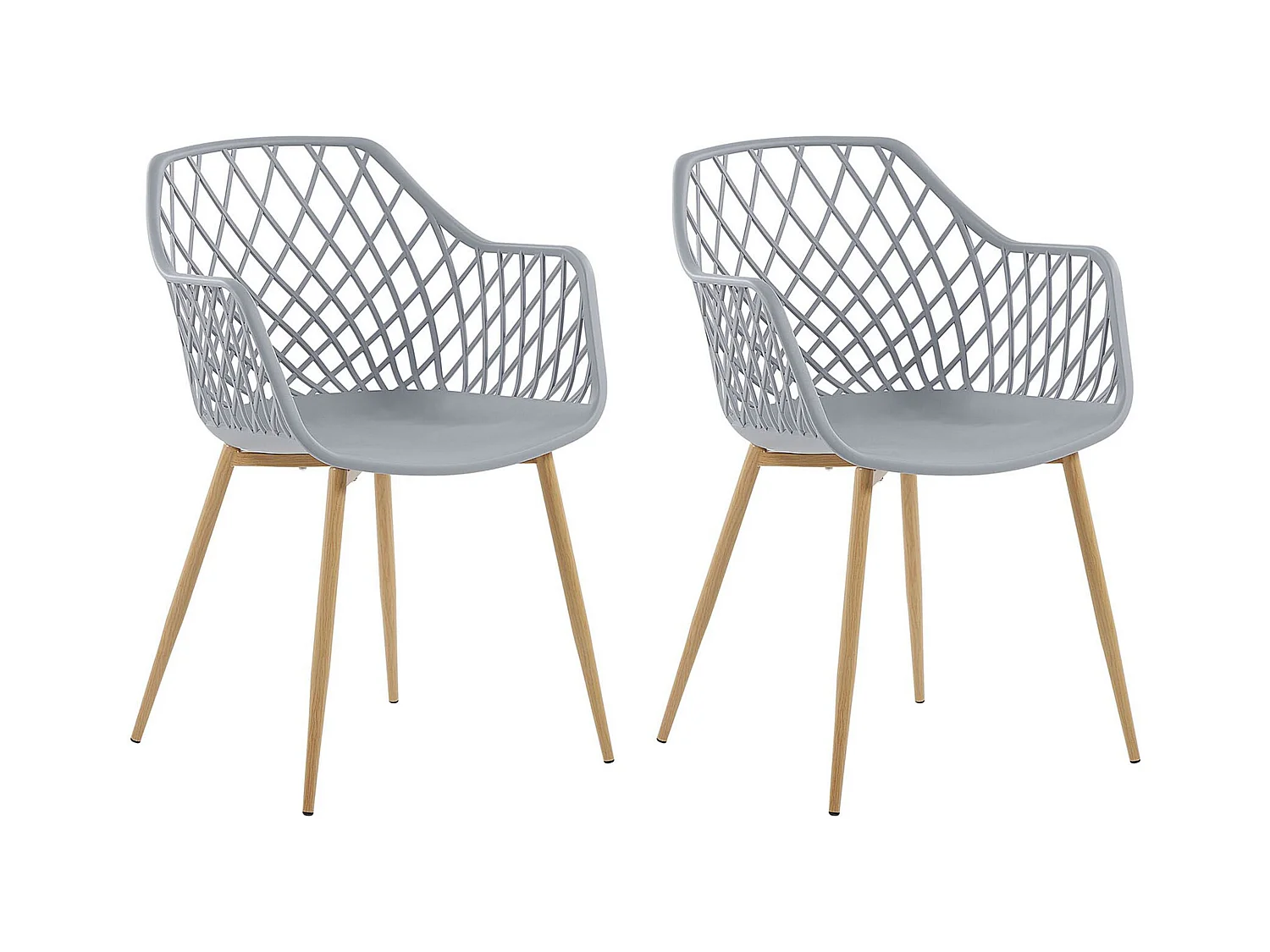 Lot de 2 chaises de salle à manger NASHUA Gris clair