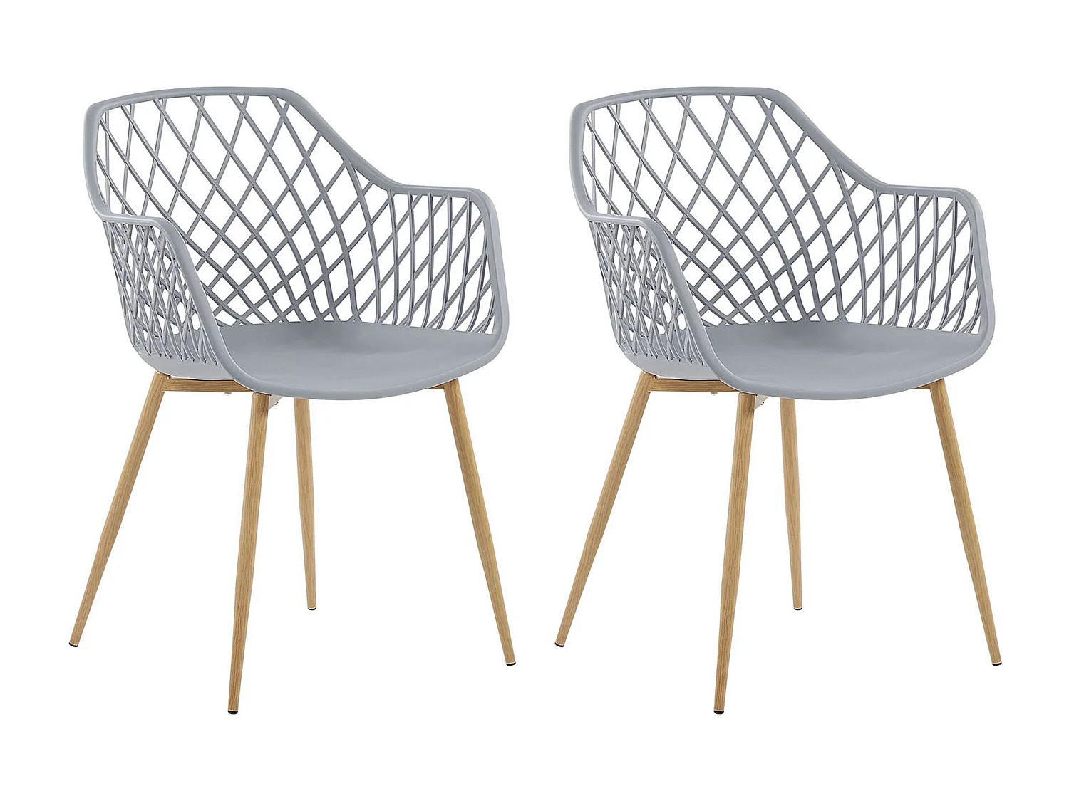 Lot de 2 chaises de salle à manger NASHUA Gris clair
