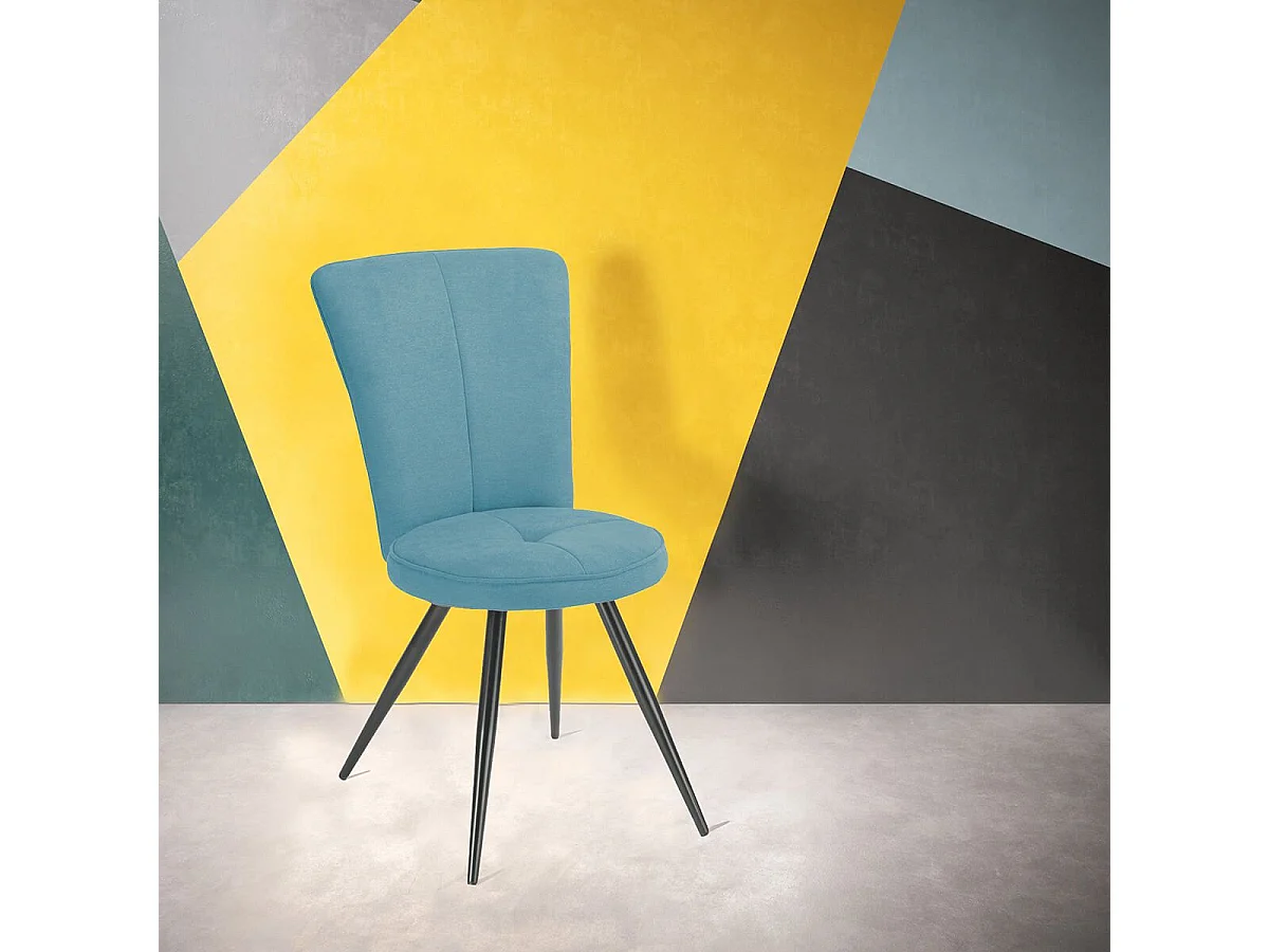 PARIL - Lot de 2 Chaises Matelassées Bleues