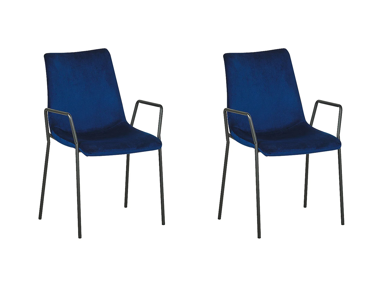 Lot de 2 chaises de salle à manger JEFFERSON Velours Bleu foncé