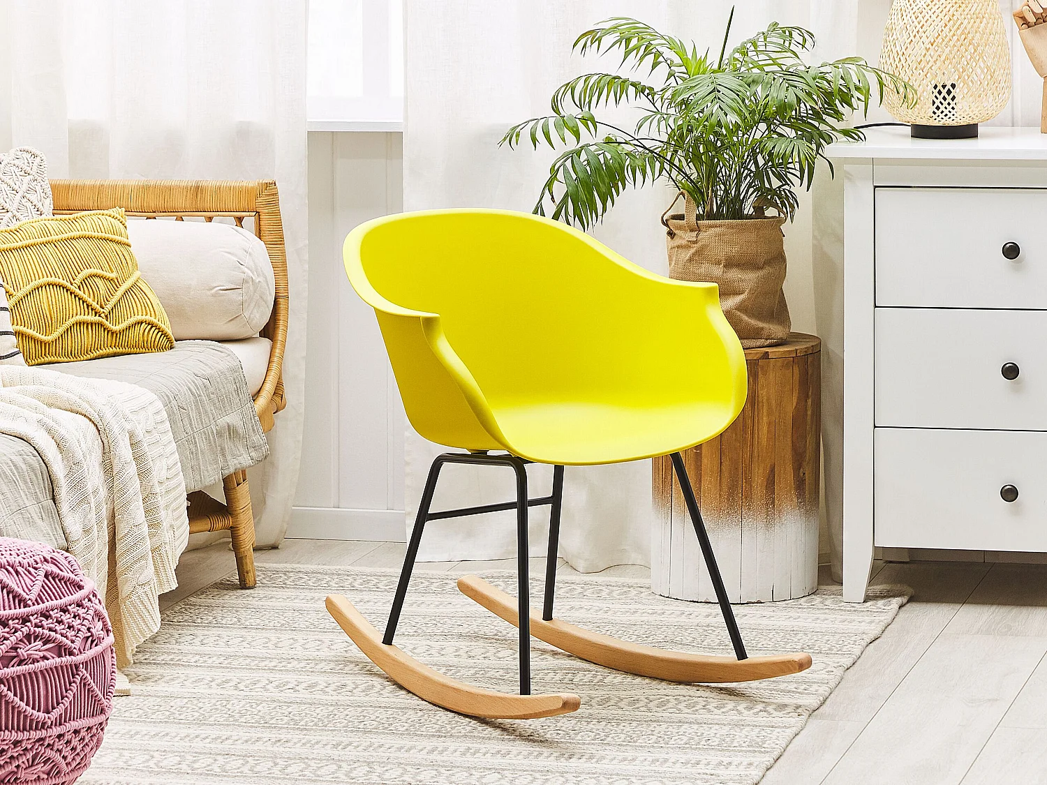 Chaise à bascule jaune HARMONY