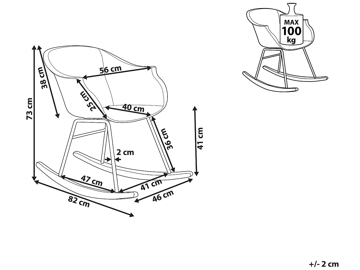 Chaise à bascule jaune HARMONY