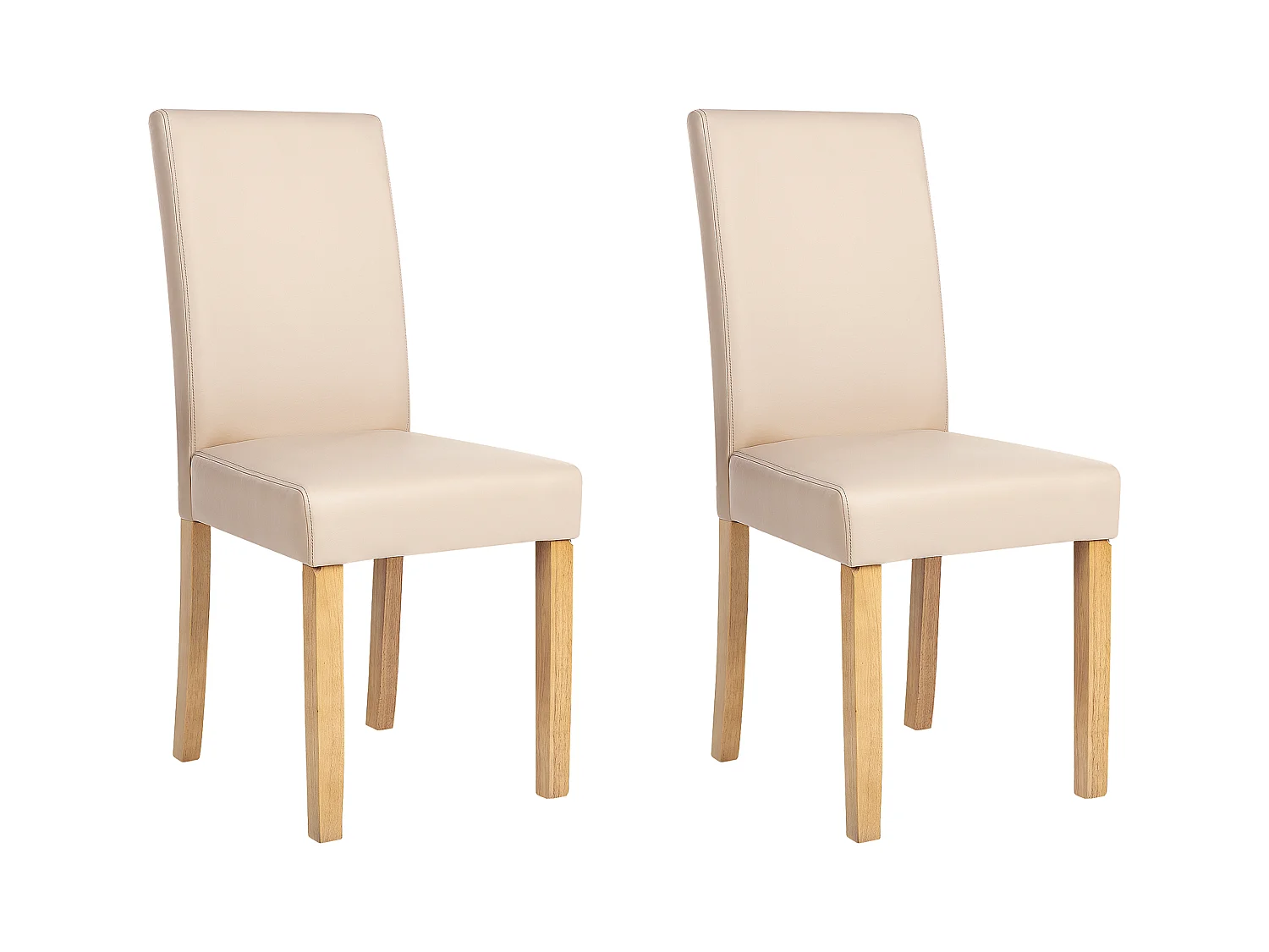 Lot de 2 chaises de salle à manger BROADWAY Cuir PU Beige