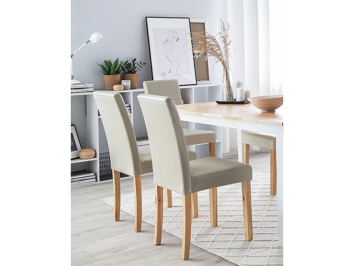Set van 2 eetkamerstoelen BROADWAY Kunstleer Beige