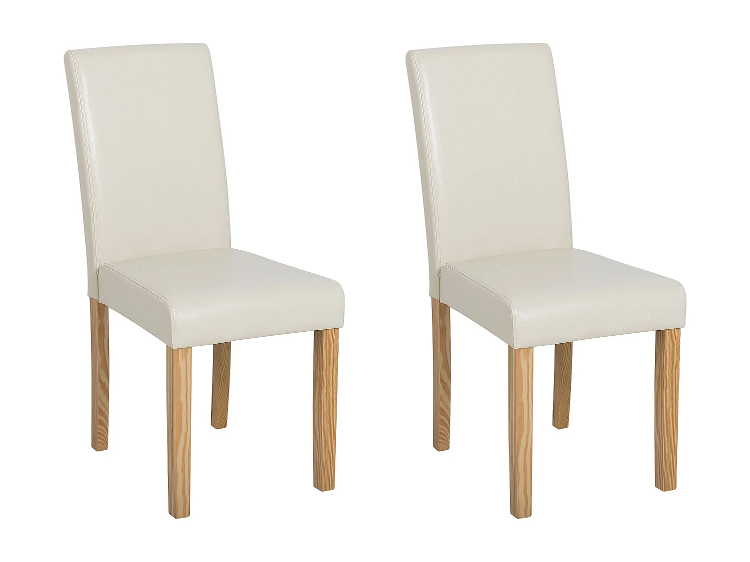 Lot de 2 chaises de salle à manger BROADWAY Cuir PU Beige