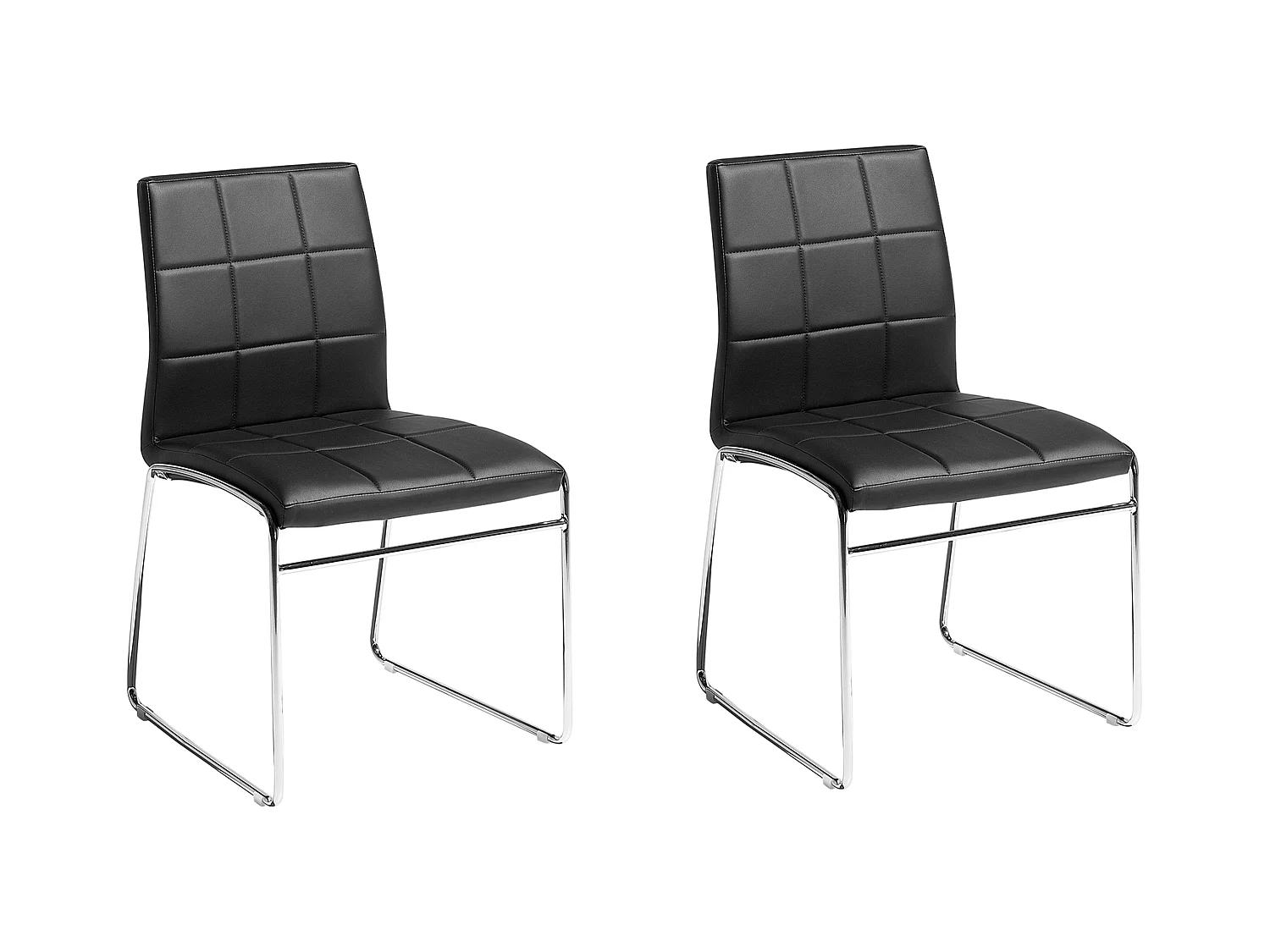 Lot de 2 chaises de conférence KIRON Cuir PU Noir