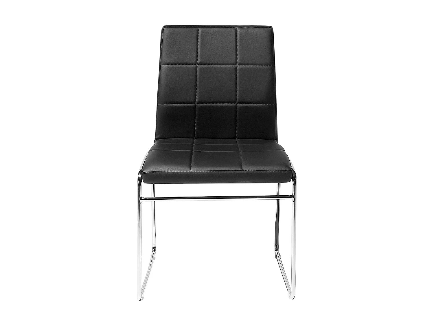 Esszimmerstuhl 2er Set in Schwarz Bezug aus Kunstleder Metallbeine Kiron