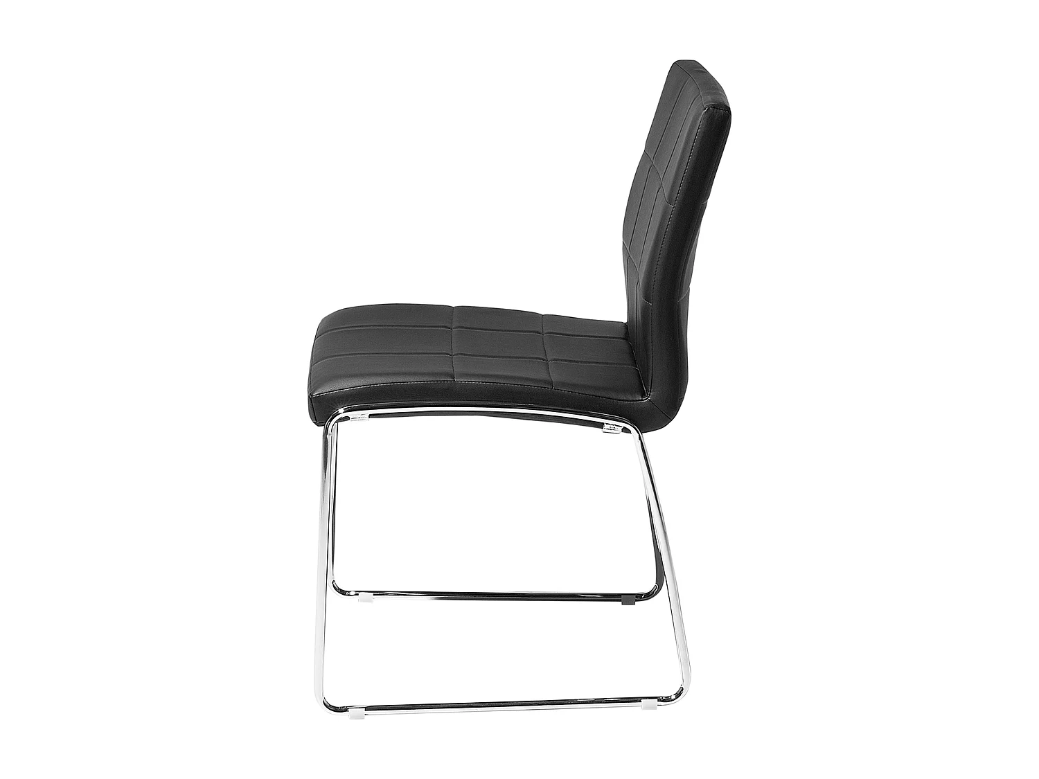 Esszimmerstuhl 2er Set in Schwarz Bezug aus Kunstleder Metallbeine Kiron