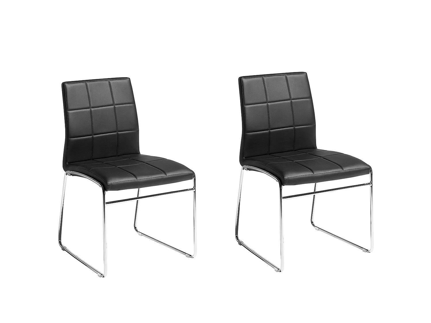 Set of 2 Dining Chairs KIRON Faux Leather Black