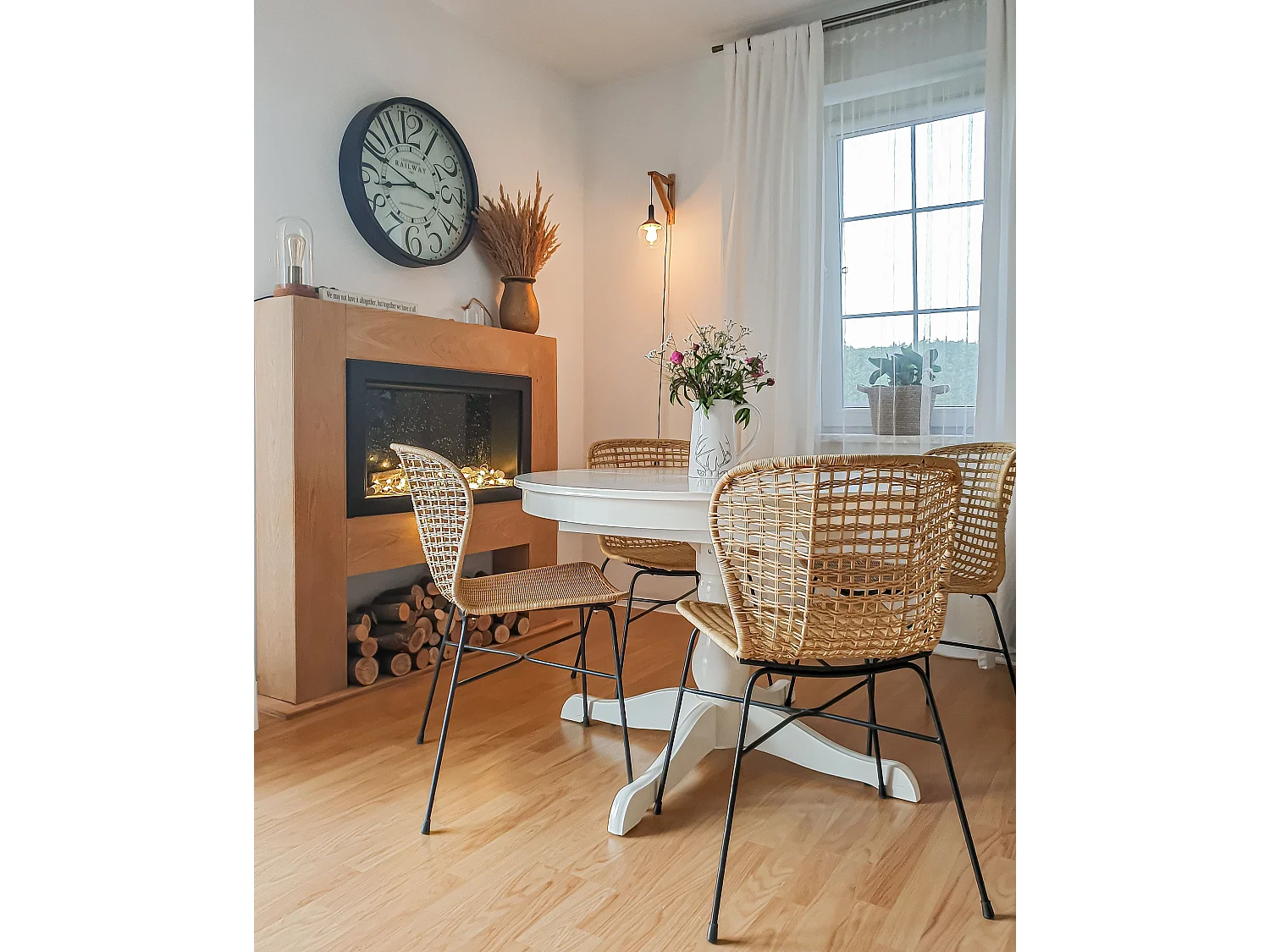 Lot de 2 chaises de salle à manger ELFROS Rotin Naturel