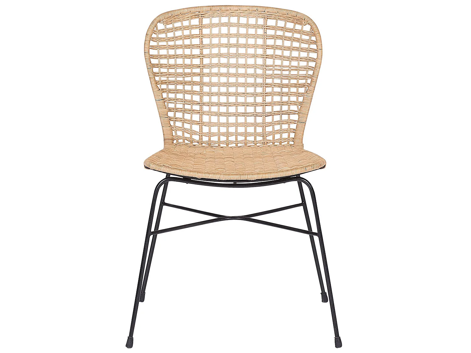 Lot de 2 chaises de salle à manger ELFROS Rotin Naturel