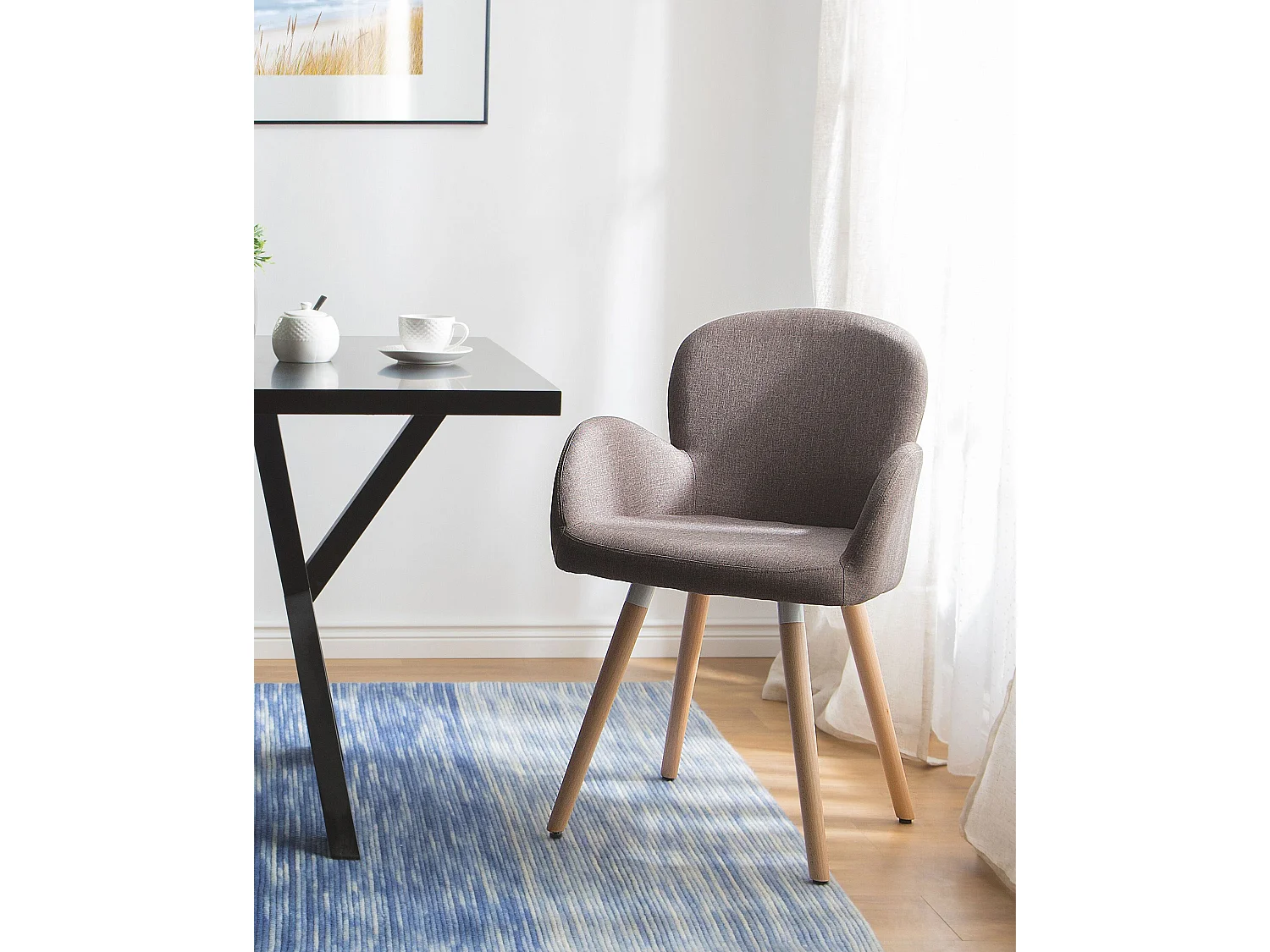 Chaise de salle à manger BROOKVILLE Set de 2 Tissu Taupe