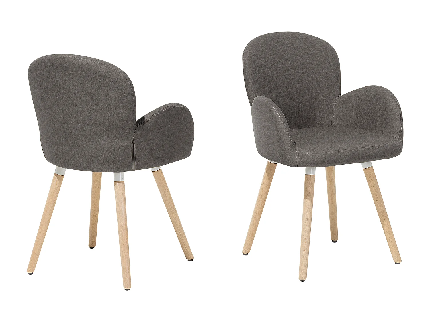 Chaise de salle à manger BROOKVILLE Set de 2 Tissu Taupe