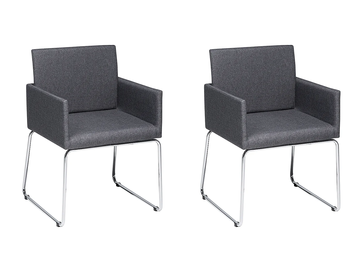 Lot de 2 chaises de salle à manger GOMEZ Gris foncé