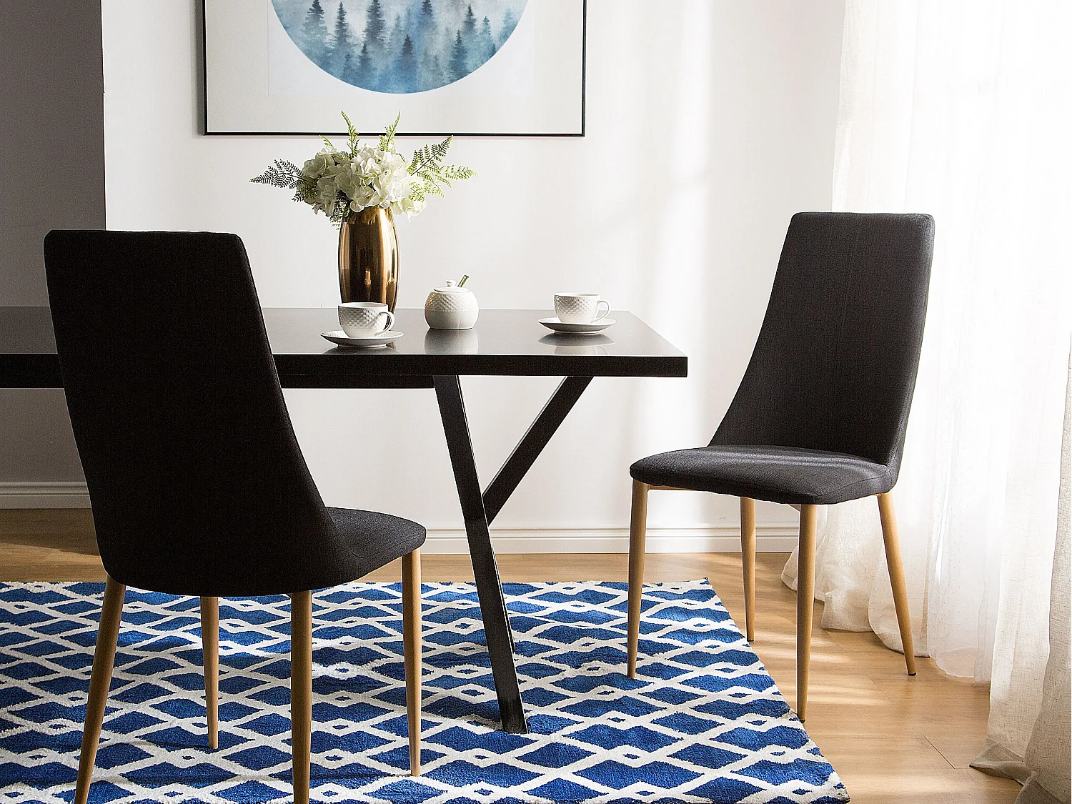 Set van 2 eetkamerstoelen CLAYTON Zwart