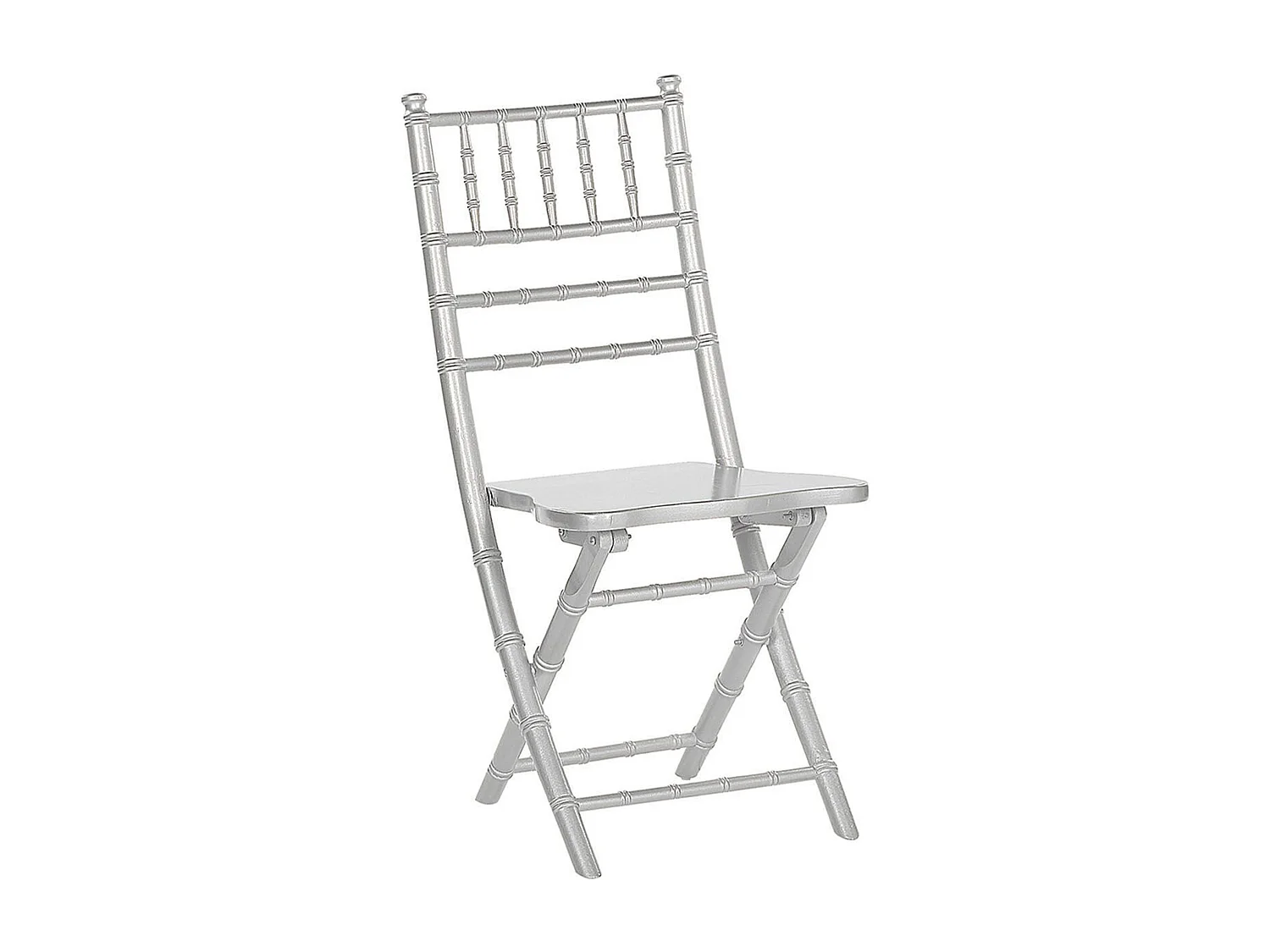 Lot de 4 chaises de salle à manger Pliant MACHIAS Bois de hêtre Argenté