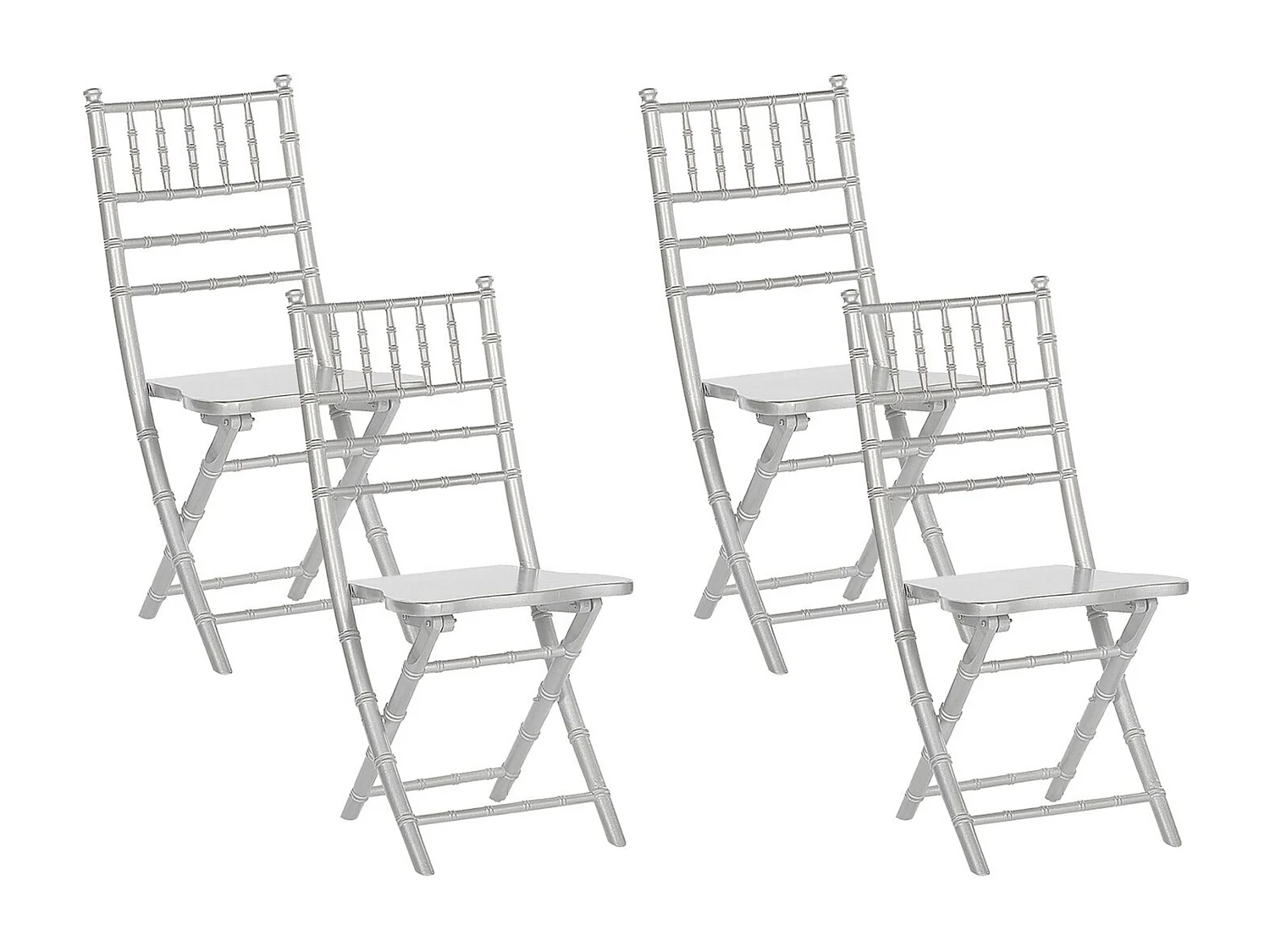 Set van 4 eetkamerstoelen MACHIAS Beukenhout Zilver