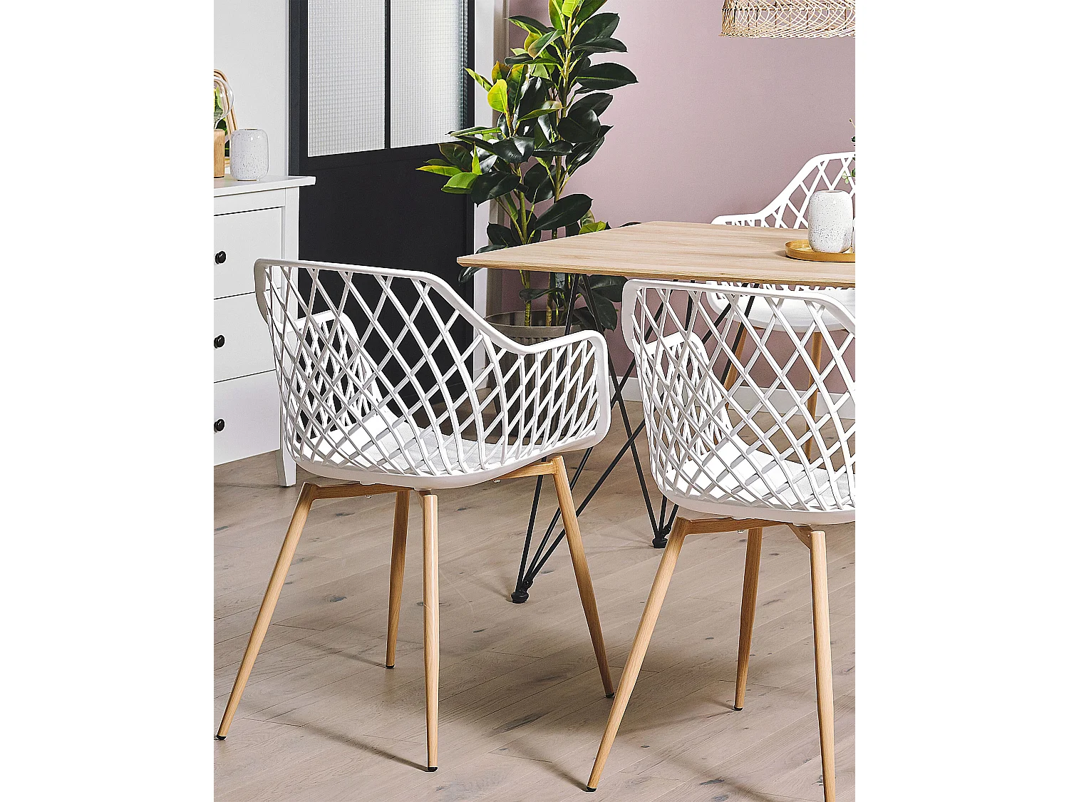 Conjunto de 2 sillas de comedor NASHUA Blanco