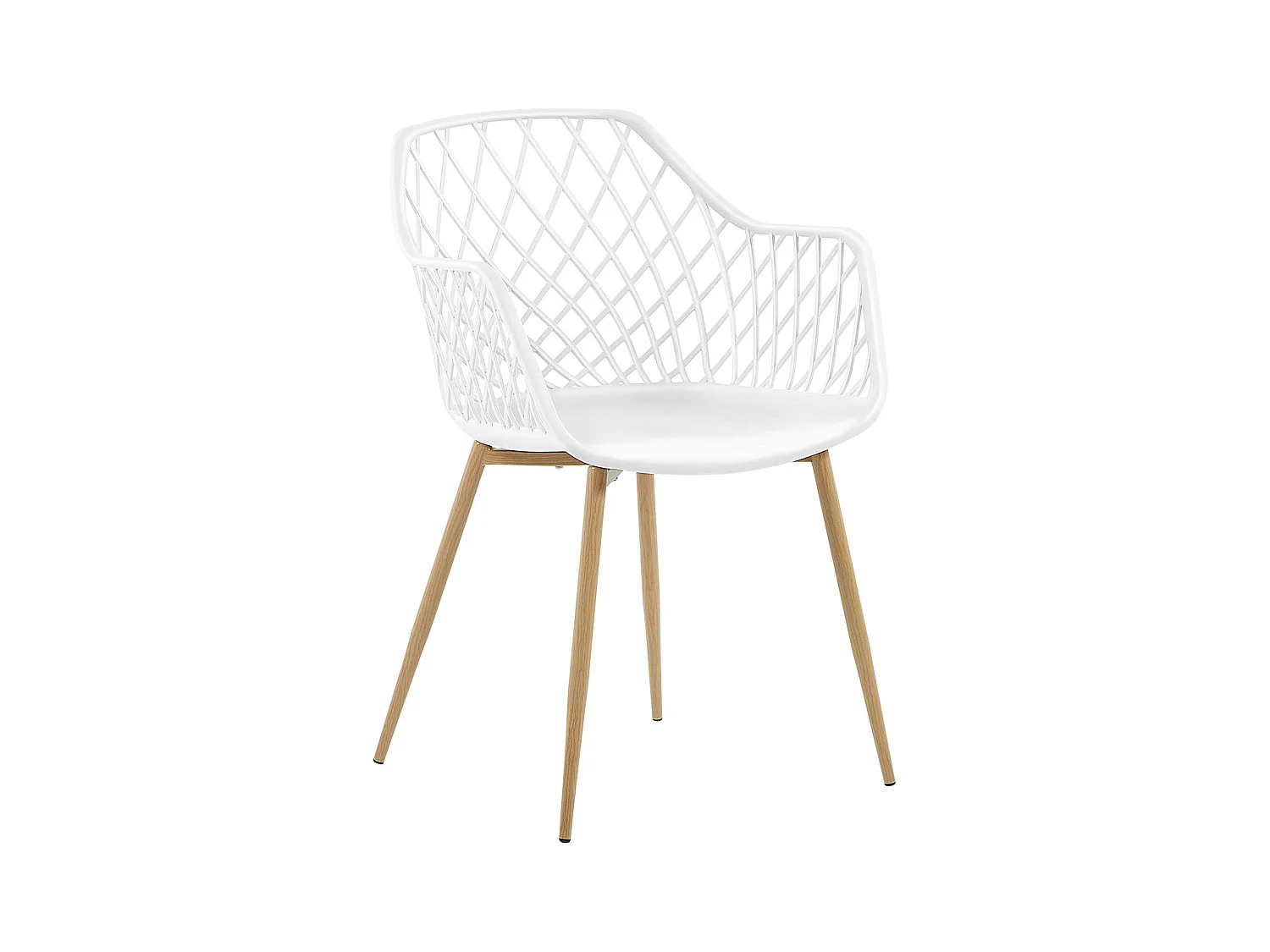 Moderner weißer Stuhl im edlen Rautendesign im 2er Set Nashua