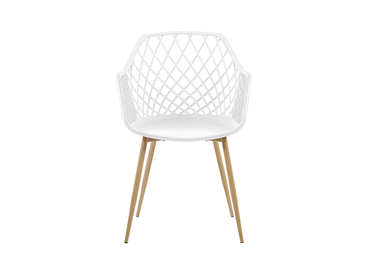 Moderner weißer Stuhl im edlen Rautendesign im 2er Set Nashua