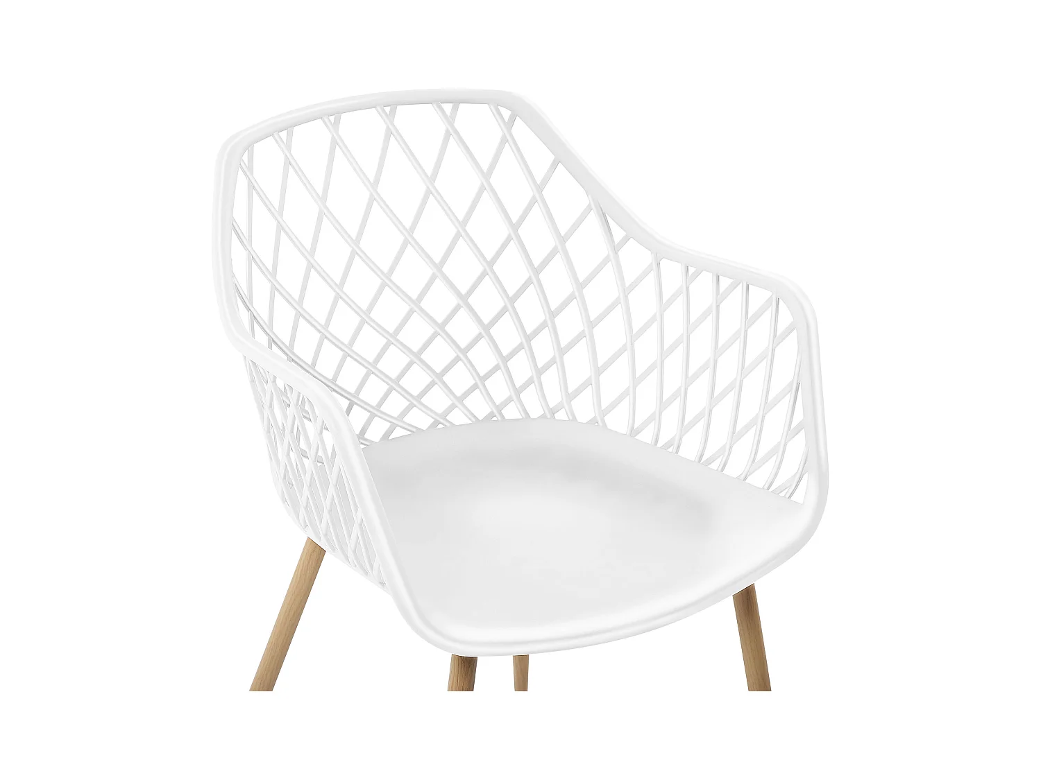 Moderner weißer Stuhl im edlen Rautendesign im 2er Set Nashua