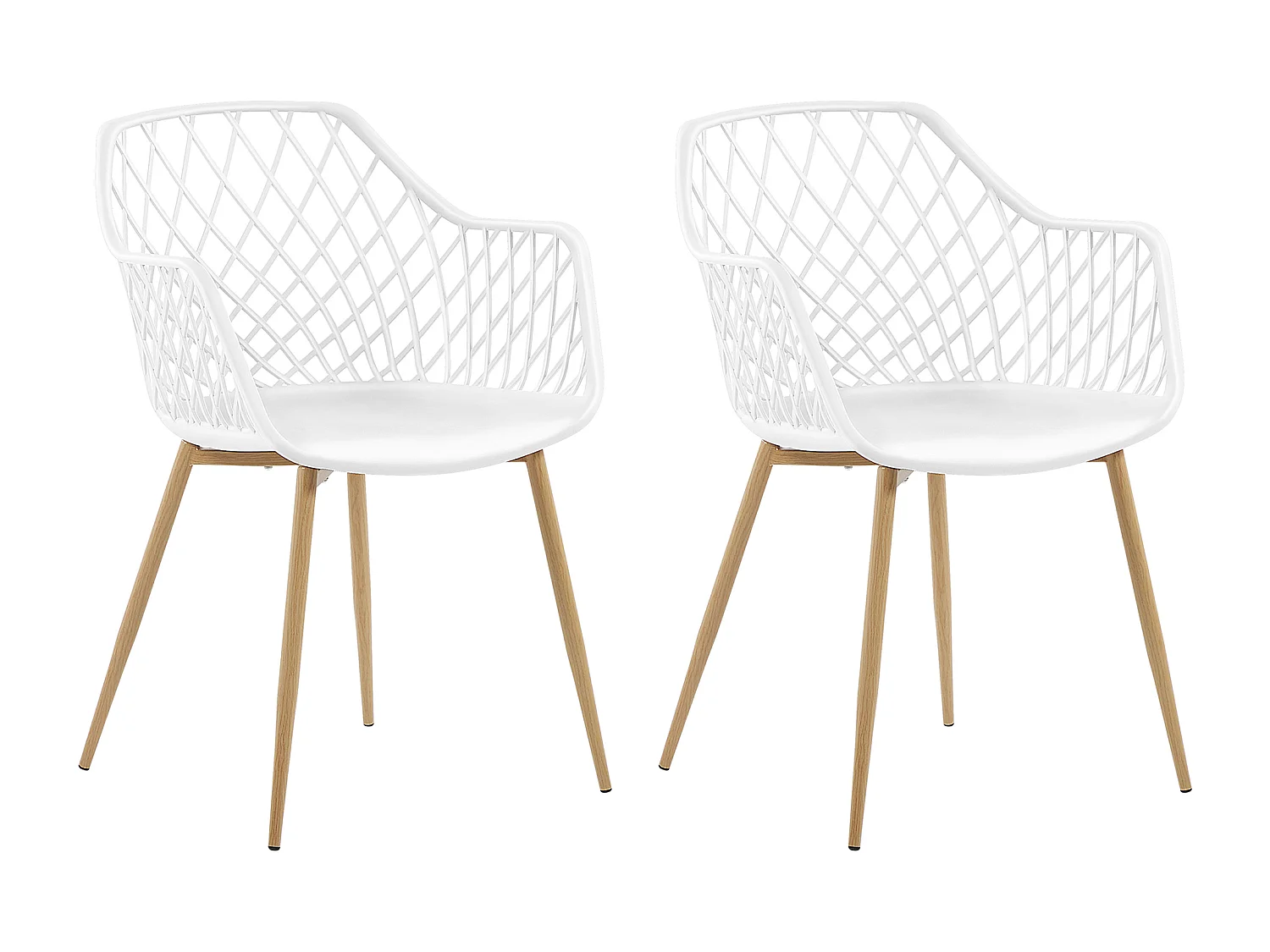 Lot de 2 chaises de salle à manger NASHUA Blanc