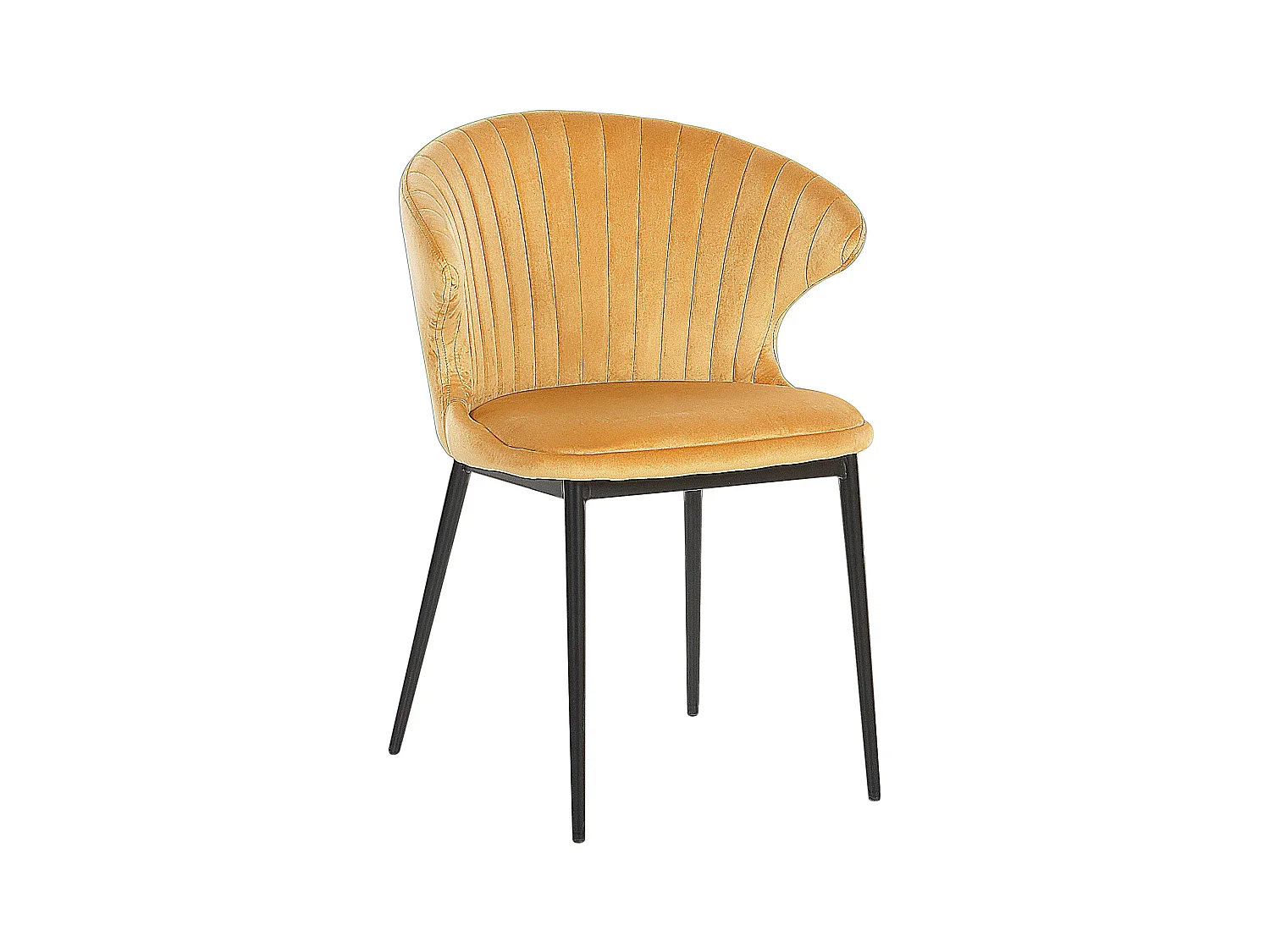 Zestaw 2 krzeseł do jadalni AUGUSTA Welur Musztardowy