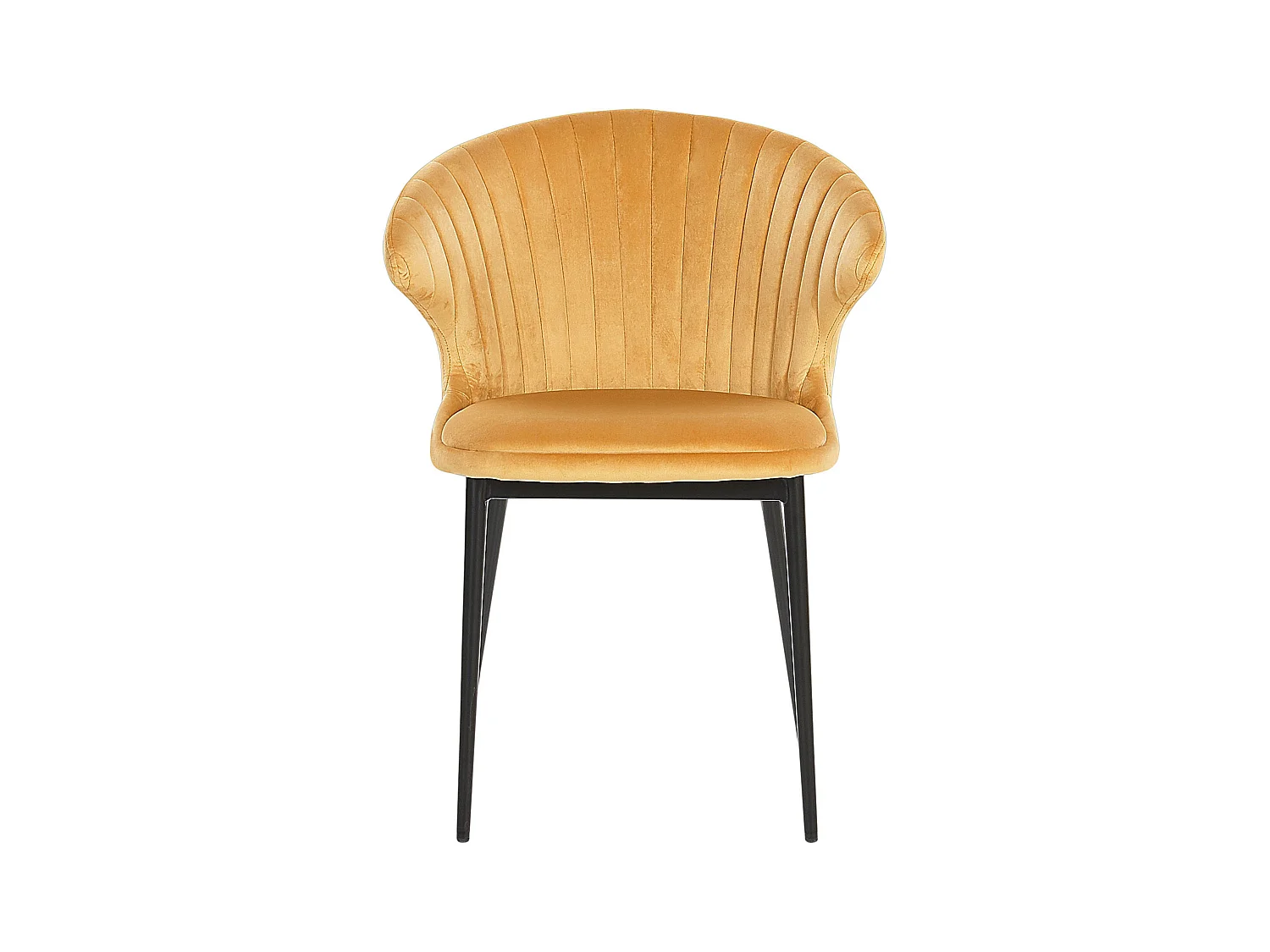 Zestaw 2 krzeseł do jadalni AUGUSTA Welur Musztardowy