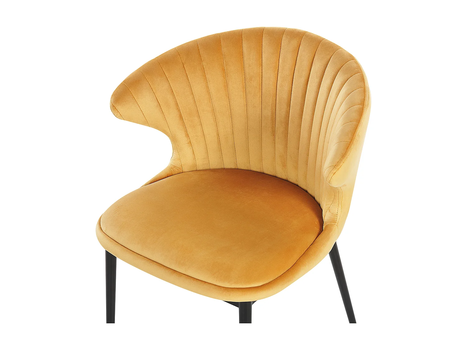 Lot de 2 chaises de salle à manger AUGUSTA Velours Moutarde