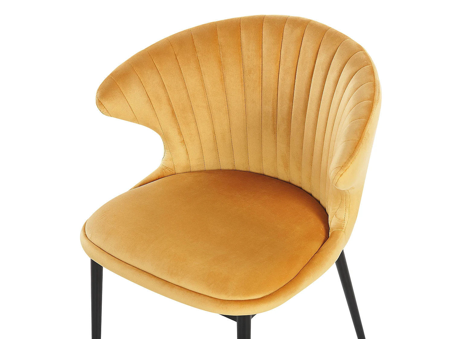 Lot de 2 chaises de salle à manger AUGUSTA Velours Moutarde