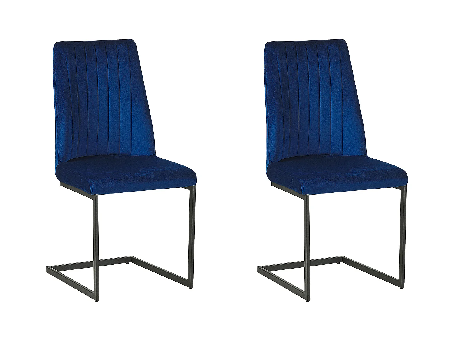 Lot de 2 chaises de salle à manger LAVONIA Velours Bleu marine