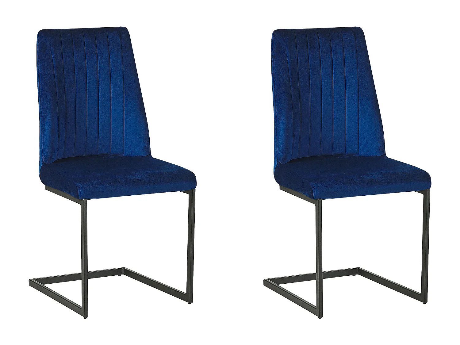 Lot de 2 chaises de salle à manger LAVONIA Velours Bleu marine