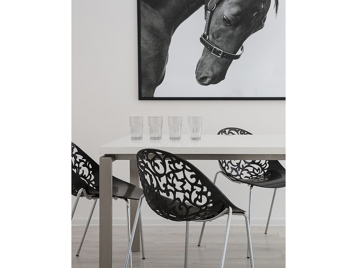 Set van 4 eetkamerstoelen MUMFORD Zwart