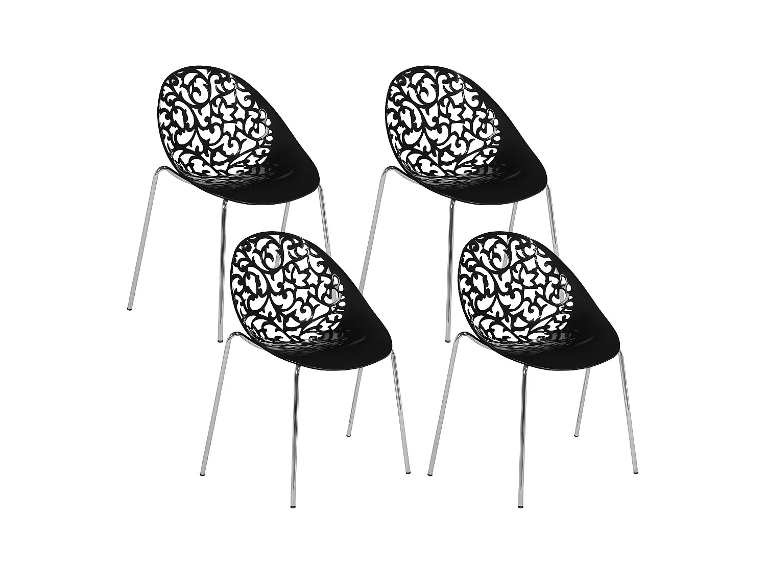 Lot de 4 chaises de salle à manger MUMFORD Noir
