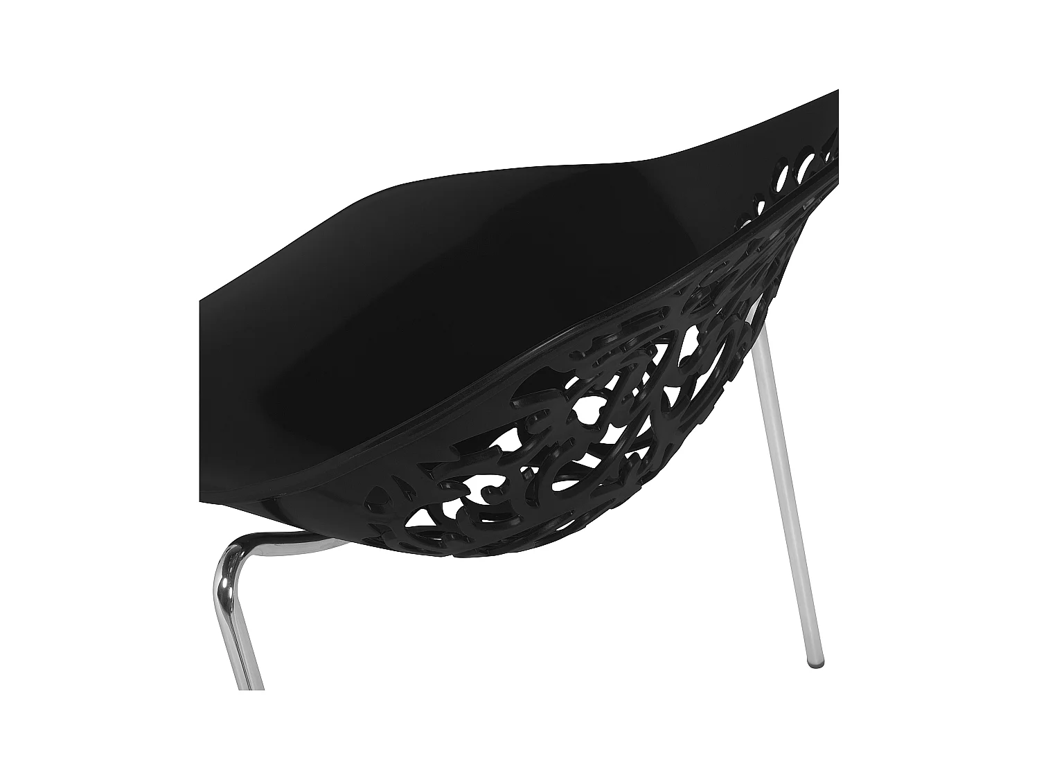 Esszimmerstuhl 4 Stühle dekorative Rückenlehnen Kunststoff schwarz Mumford