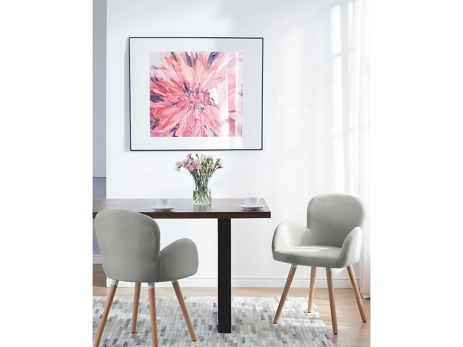 Lot de 2 chaises de salle à manger BROOKVILLE Gris clair