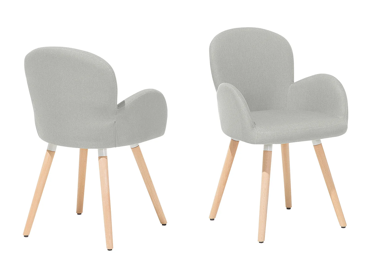 Conjunto de 2 cadeiras de jantar BROOKVILLE Cinzento claro